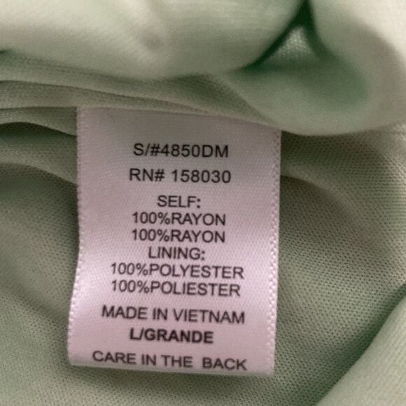 Love Tree Green Slit Front Short Sleeve Smocked Dress Women's Large Boho Peasant - Picture 5 of 11